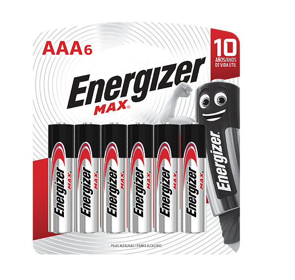 Pilha Alcalina Energizer Max AAA6 Palito 6 Pilhas
